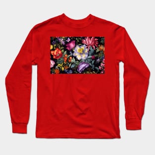 Blossom Ballet A Vibrant Floral Print Design Long Sleeve T-Shirt